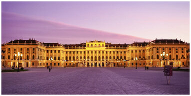 Building in Vienna at night time.