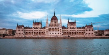 Front of parliament building taken on the river.