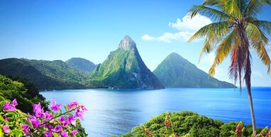 Pamorama view of St Lucia twin peaks.