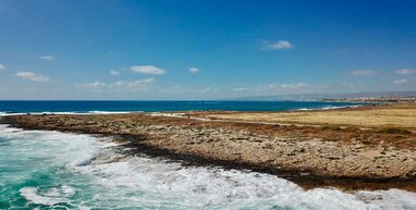 Paphos beach and sea.