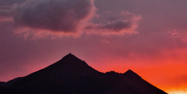 Palermo mountain at sunset.