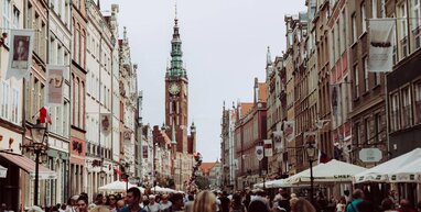 Gdansk town and clock tower