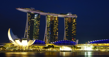 Marina Bay Sands Singapore at night.