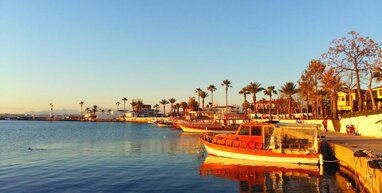 Boats in bay at Side