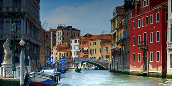 Canal in Venice with bridge