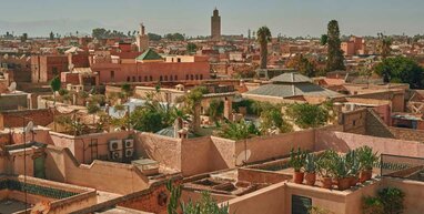Top of buildings in Marrakech.