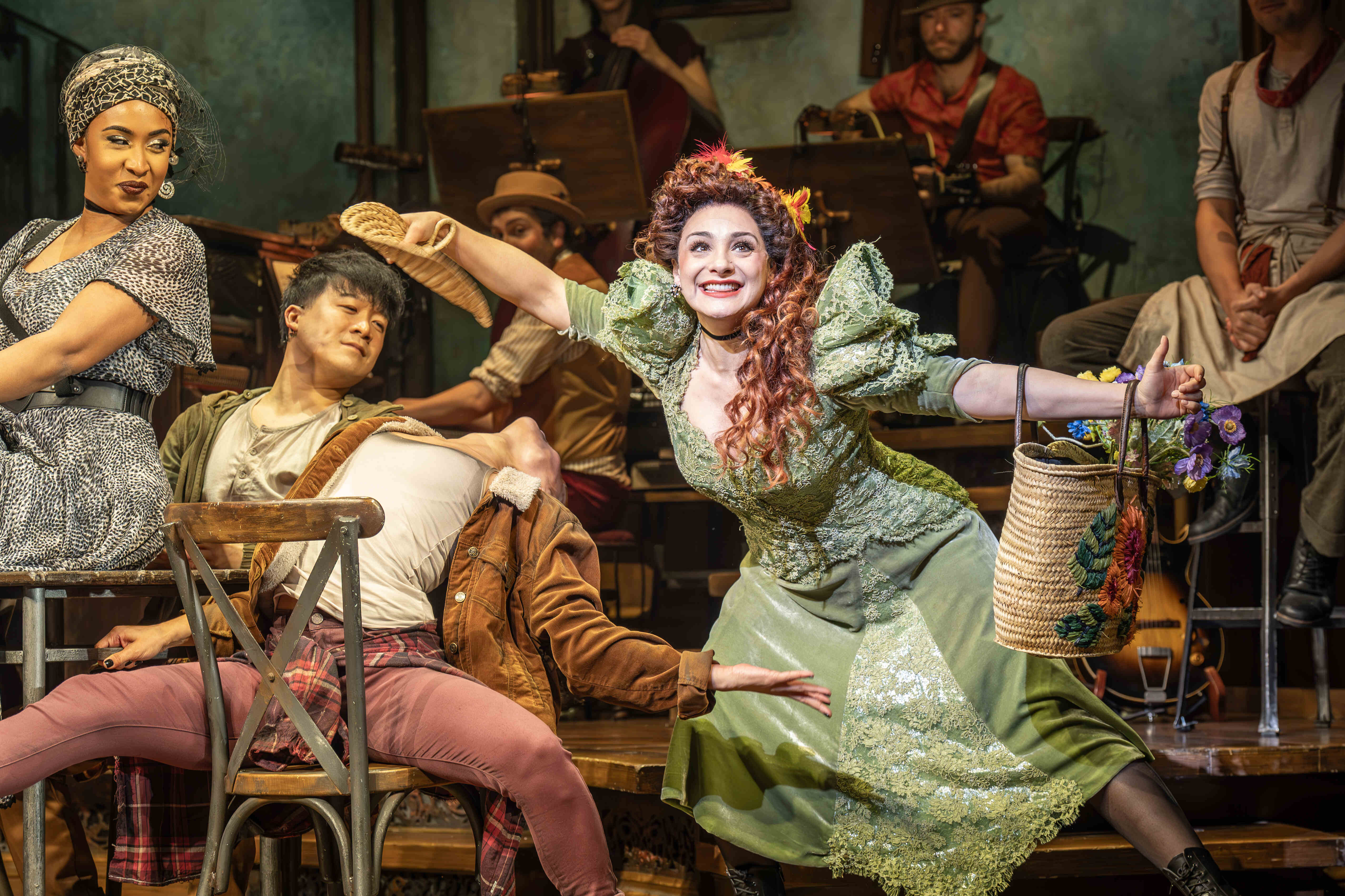 Hadestown performers reaching an emotional climax – photo by Marc Brenner