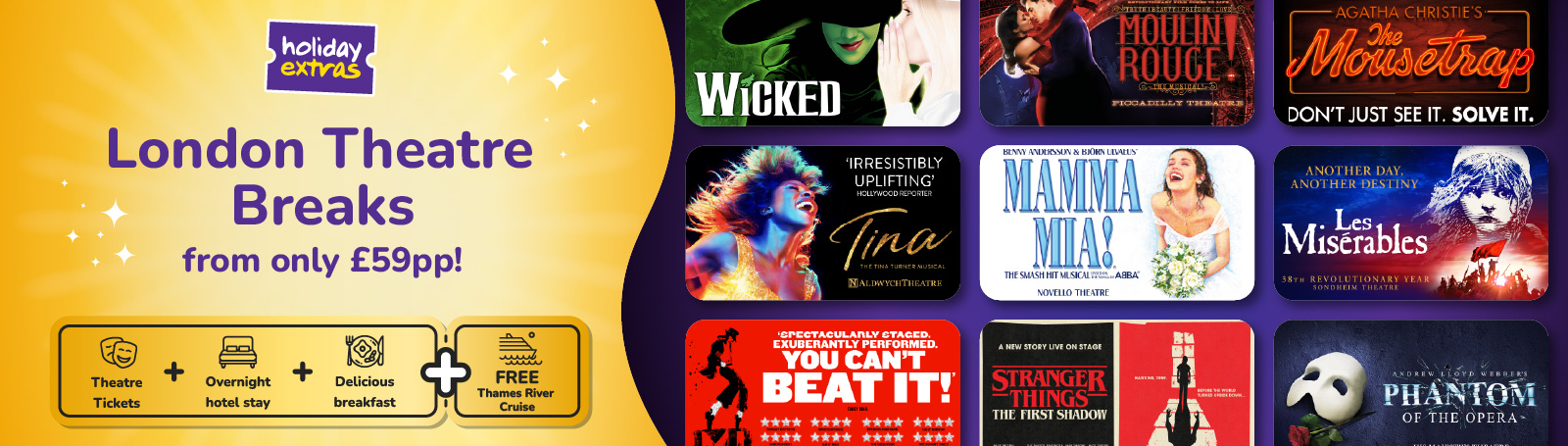Theatre sale banner with Holiday Extras