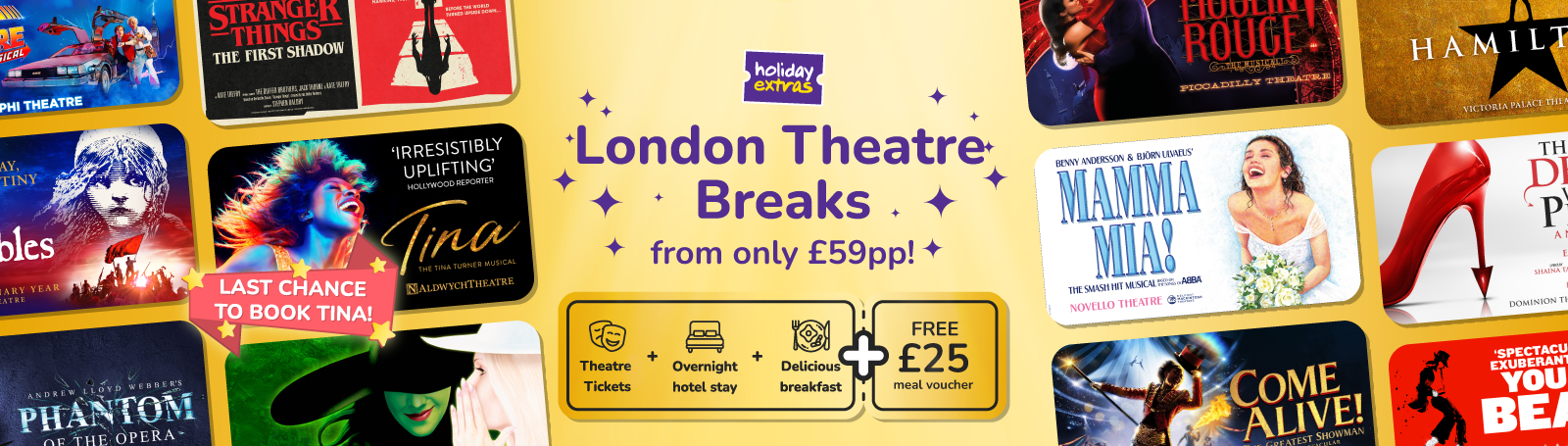 Theatre sale banner with Holiday Extras