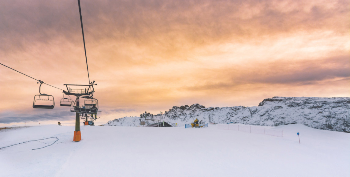 Skiing in Courmayeur, Italy