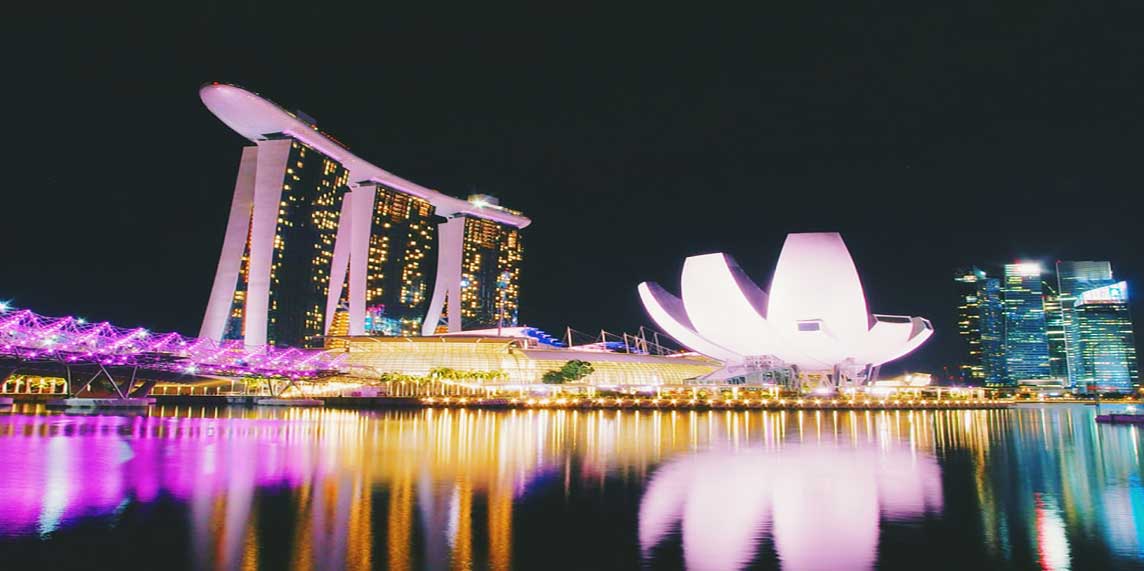 scenic view of the Singapore at night