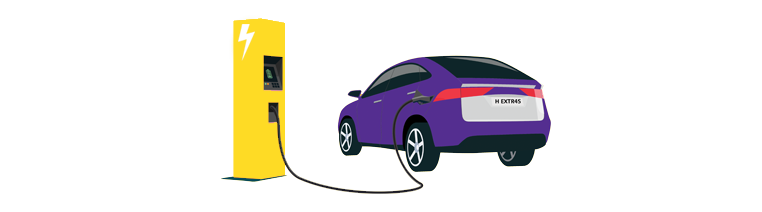 Afbeelding van het opladen van een elektrisch voertuig