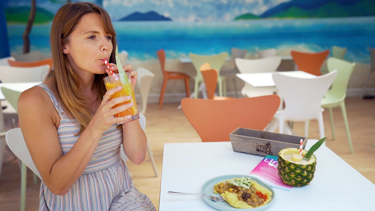 enjoying cocktails at Limin Beach Club on London's Southbank