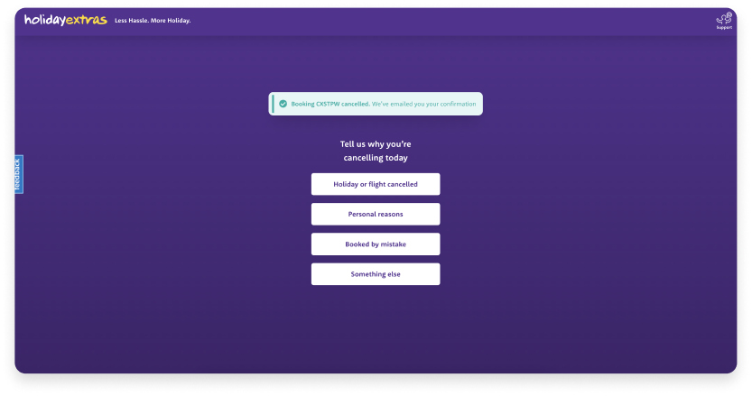 Provide a reason for cancellation