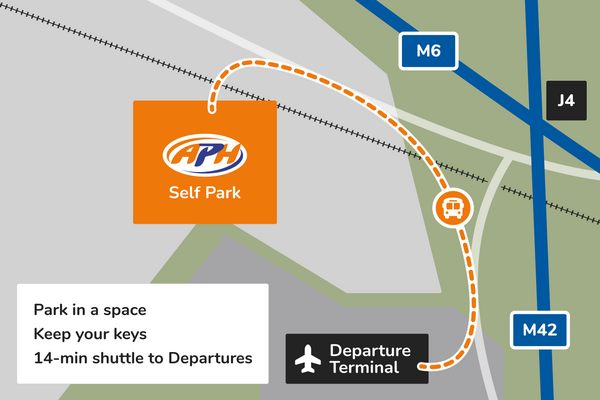 Map Key Parking APH Self Park Birmingham Airport Parking | Keep Your Keys