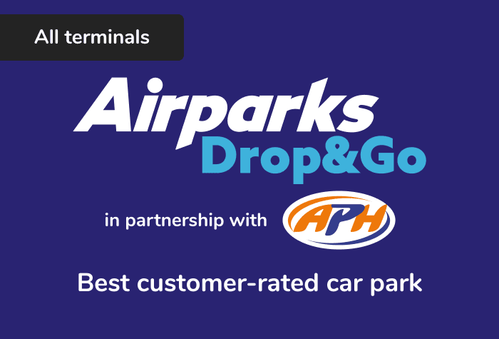 Airparks Drop & Go at Gatwick Airport - Car Park Logo - It reads Airparks Park and Ride