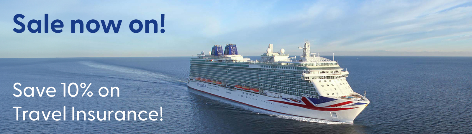 An aerial view of a cruise ship with a large pool deck visible at the rear, and a spacious area with lounge chairs and sunbeds.