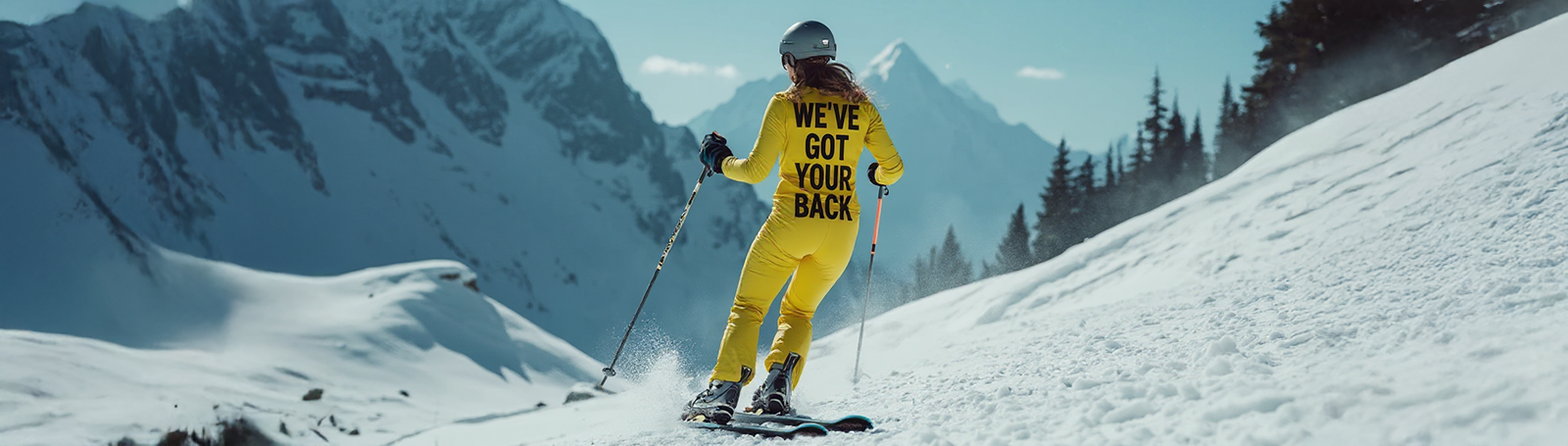 Skier on a snowy mountain