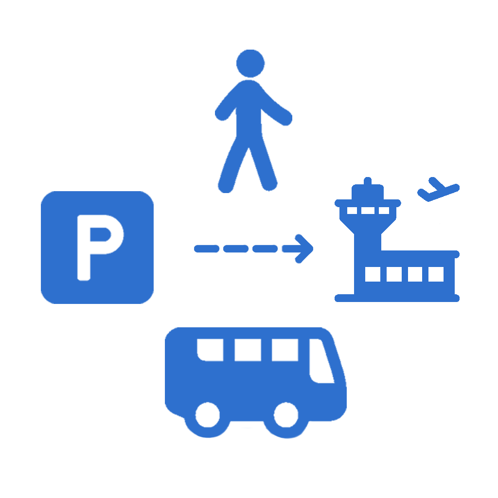 Terminal mit Shuttle-Transfer oder zu Fuß erreichbar