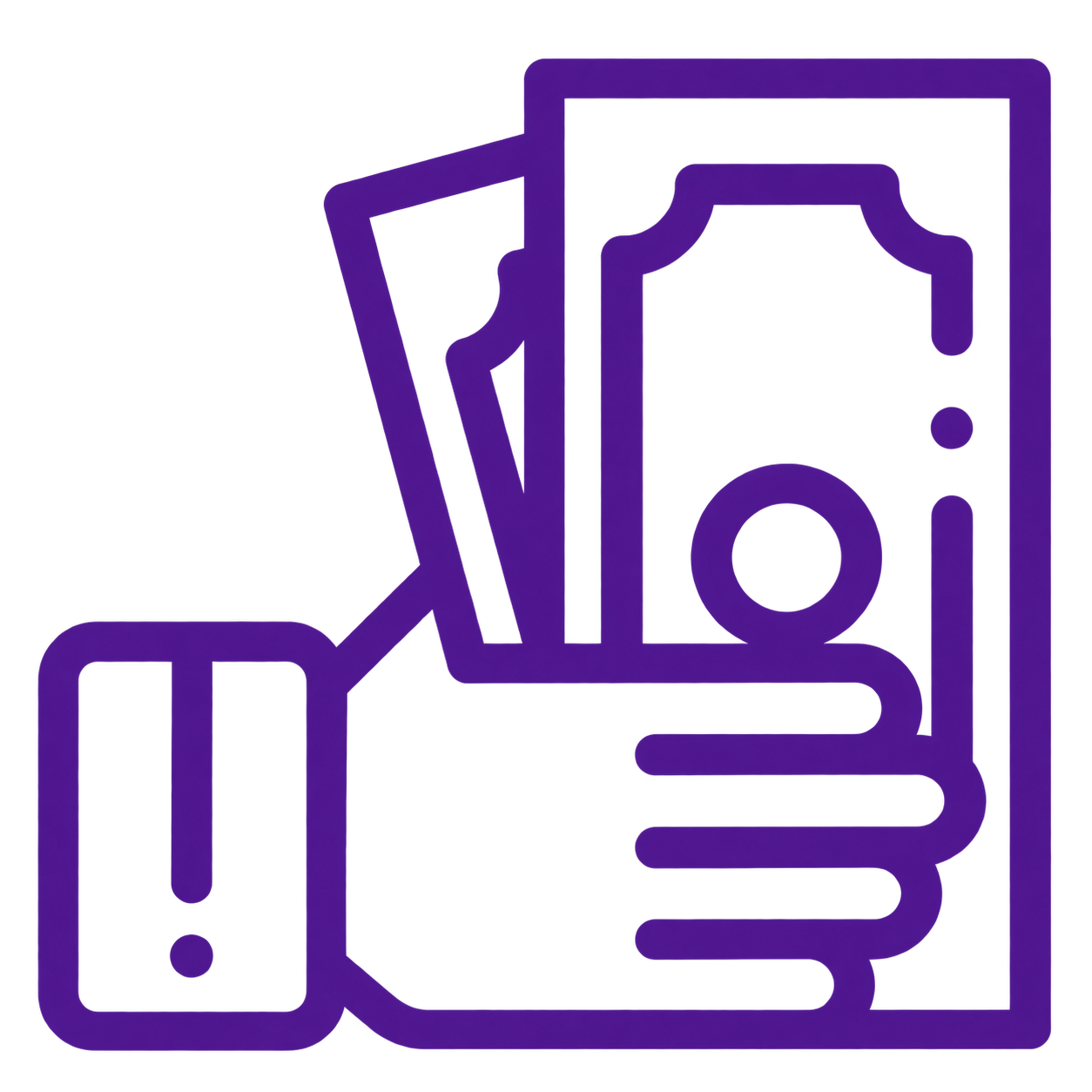 Logo Reisegeld Hand mit Geldscheinen