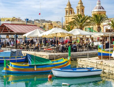 Boote am Hafen Malta
