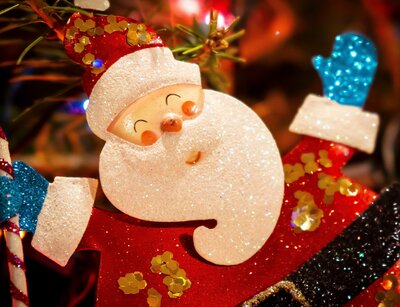 Nikolaus Dekoration mit Glitzer