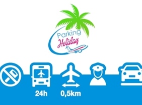 Holiday Parking – logo parkingu zewnętrznego przy lotnisku w Gdańsku