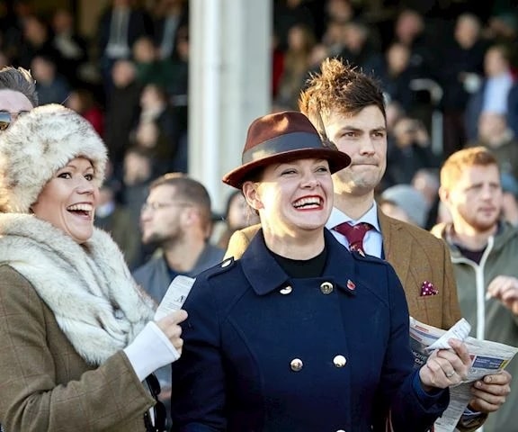 Well-dressed guests at the Festival at Cheltenham
