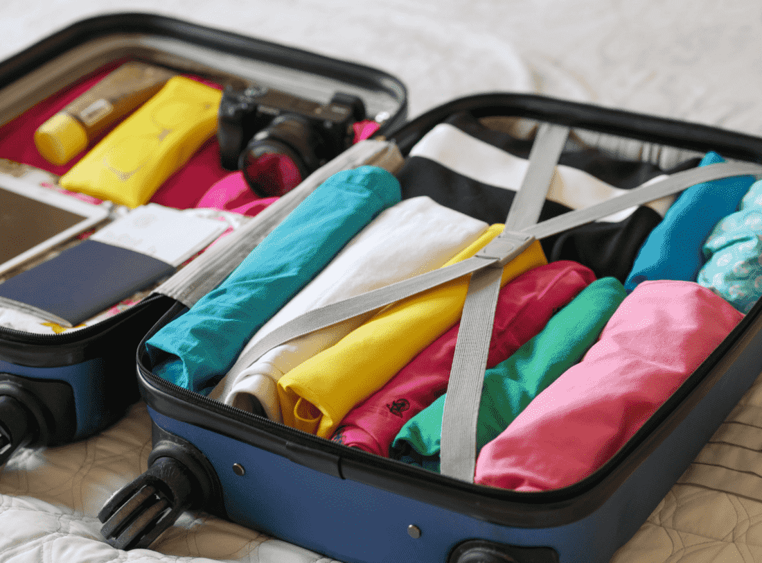 Packed suitcase