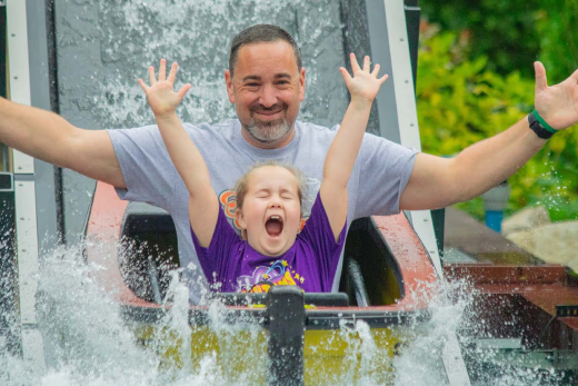 Dad and daughter in Splash Lagoon
