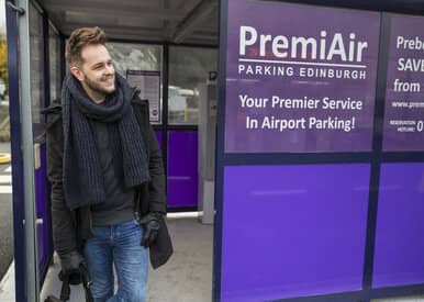 person at premiair parking edinburgh airport