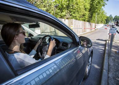 driver entering car park