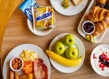hotel breakfast spread