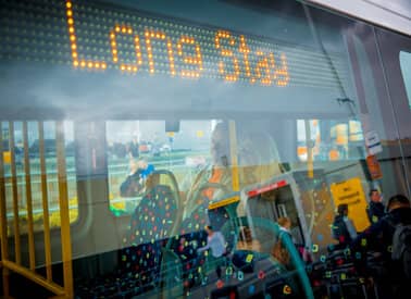 long stay sign on bus