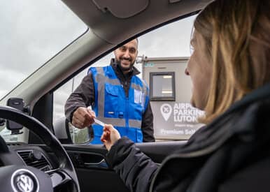 Driver arriving at APH Gatwick Park & Ride car park