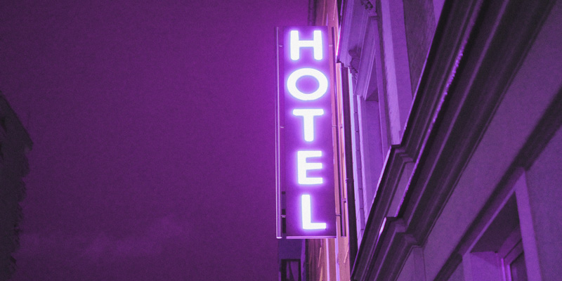 purple parking neon hotel sign luton airport hotels and parking discount code