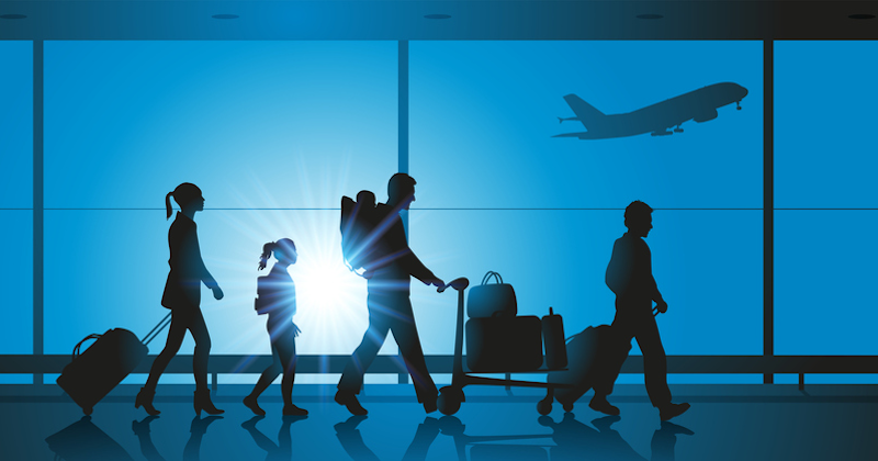 Airport departure board