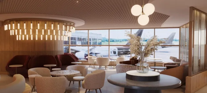 Seating inside Suite by Aspire at Birmingham Airport