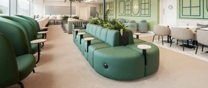 Relaxed seating inside Escape Lounge at Edinburgh Airport