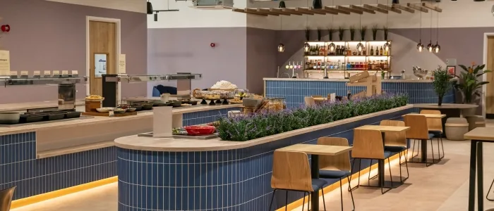 Buffet food in Six Eight One Lounge at Leeds Bradford Airport