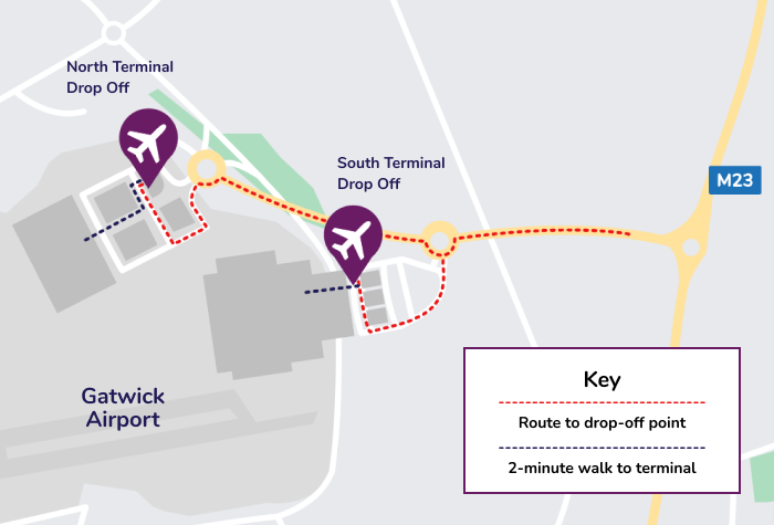 I Love Valet Parking at Gatwick Map