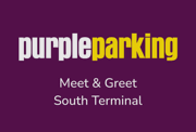 Purple Parking Meet and Greet South purple background logo